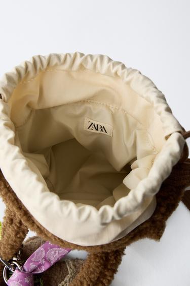 SAC BANDOULIÈRE EN PEAU DE MOUTON CHARM - Marron de Zara - Image 3