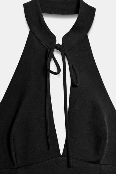 ROBE COURTE HALTER VOLUME - Noir de Zara - Image 6