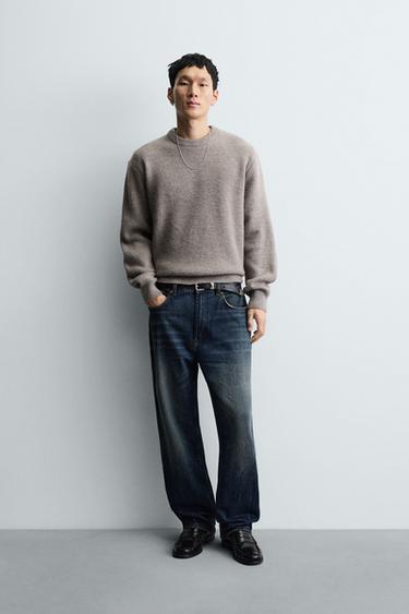 BOXY FIT TEXTURED JUMPER - Mink by Zara