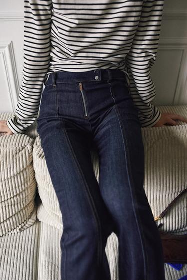 Zaras Z1975 FITTED JEANS MED MEDELHÖG MIDJA - Indigo