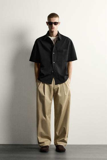 Zara COMFORT NON-IRON OVERSHIRT - Black - Image 0