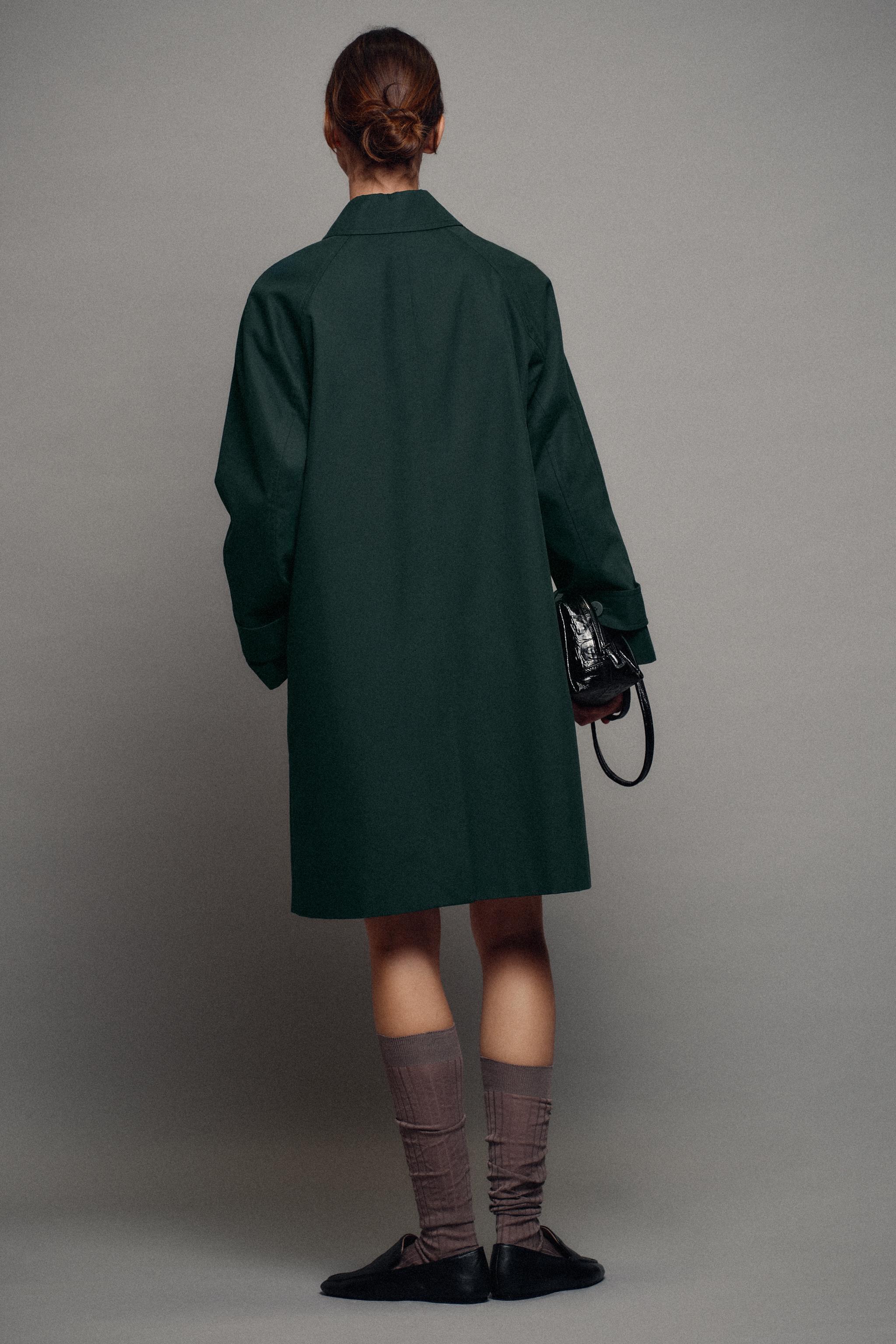 Zara ZW COLLECTION MİDİ TRENÇKOT görsel 6