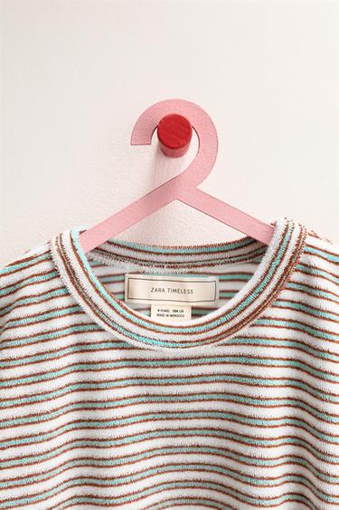 ZARA TIMELESS - T-SHIRT EFFET ÉPONGE À RAYURES - Bleu / Blanc de Zara - Image 2