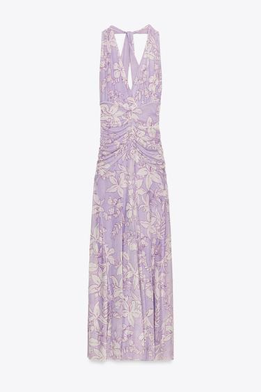 LONG PRINTED TULLE DRESS - Lilac by Zara