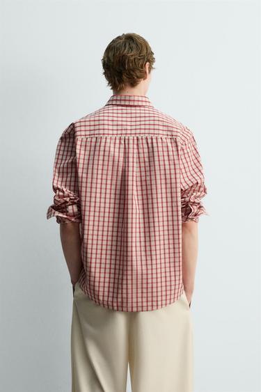 CAMISA RELAXED FIT CUADROS LIMITED EDITION - Blanco / Rosa de Zara