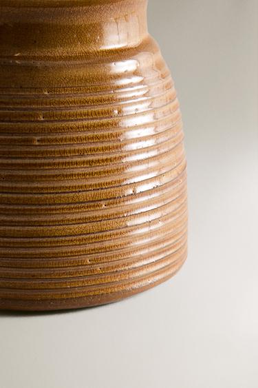 STRIPED VASE - Ochre by Zara - Image 3