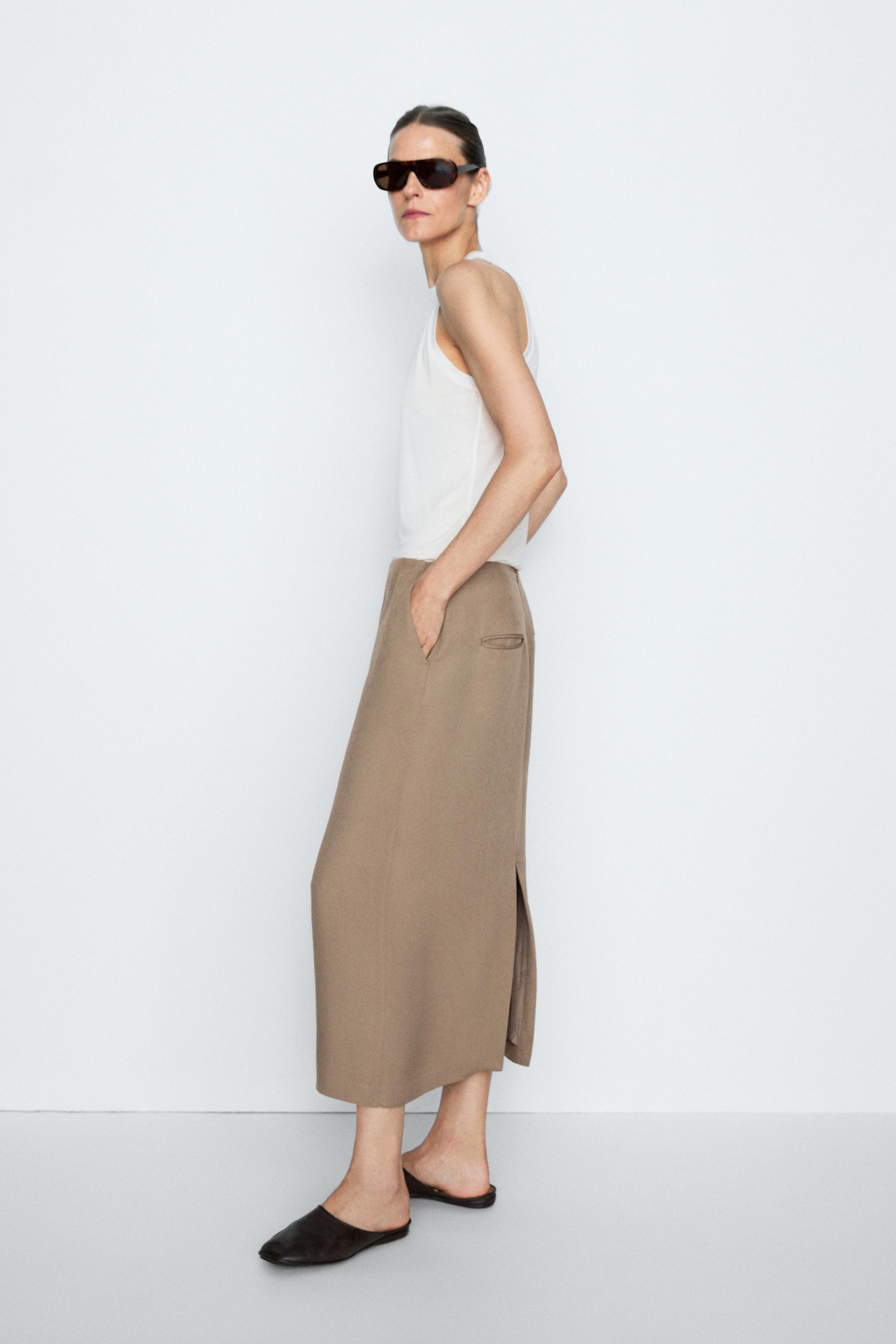 Flowing straight midi skirt - STUDIO