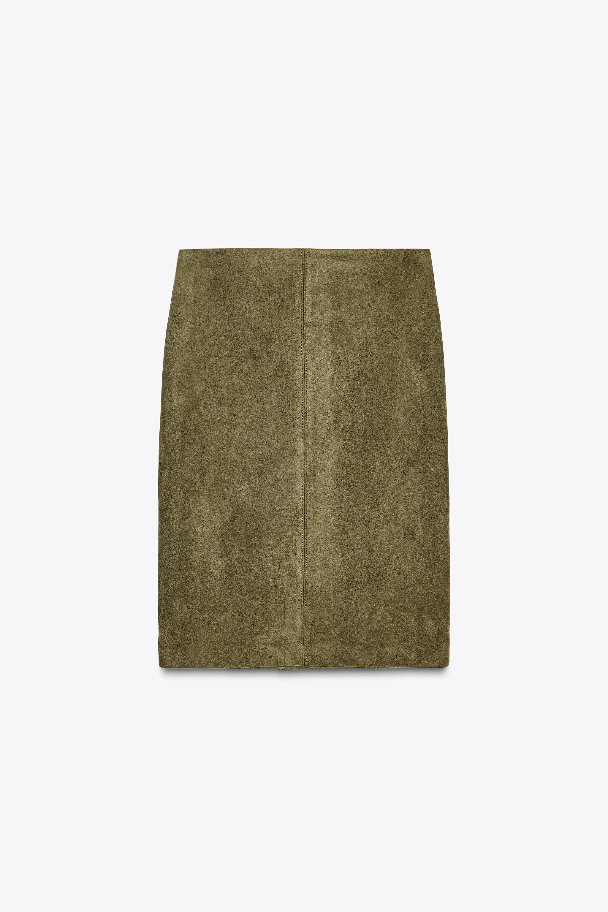 FAUX SUEDE SKIRT - Mid khaki | ZARA United States FAUX SUEDE SKIRT - Mid khaki | ZARA United States