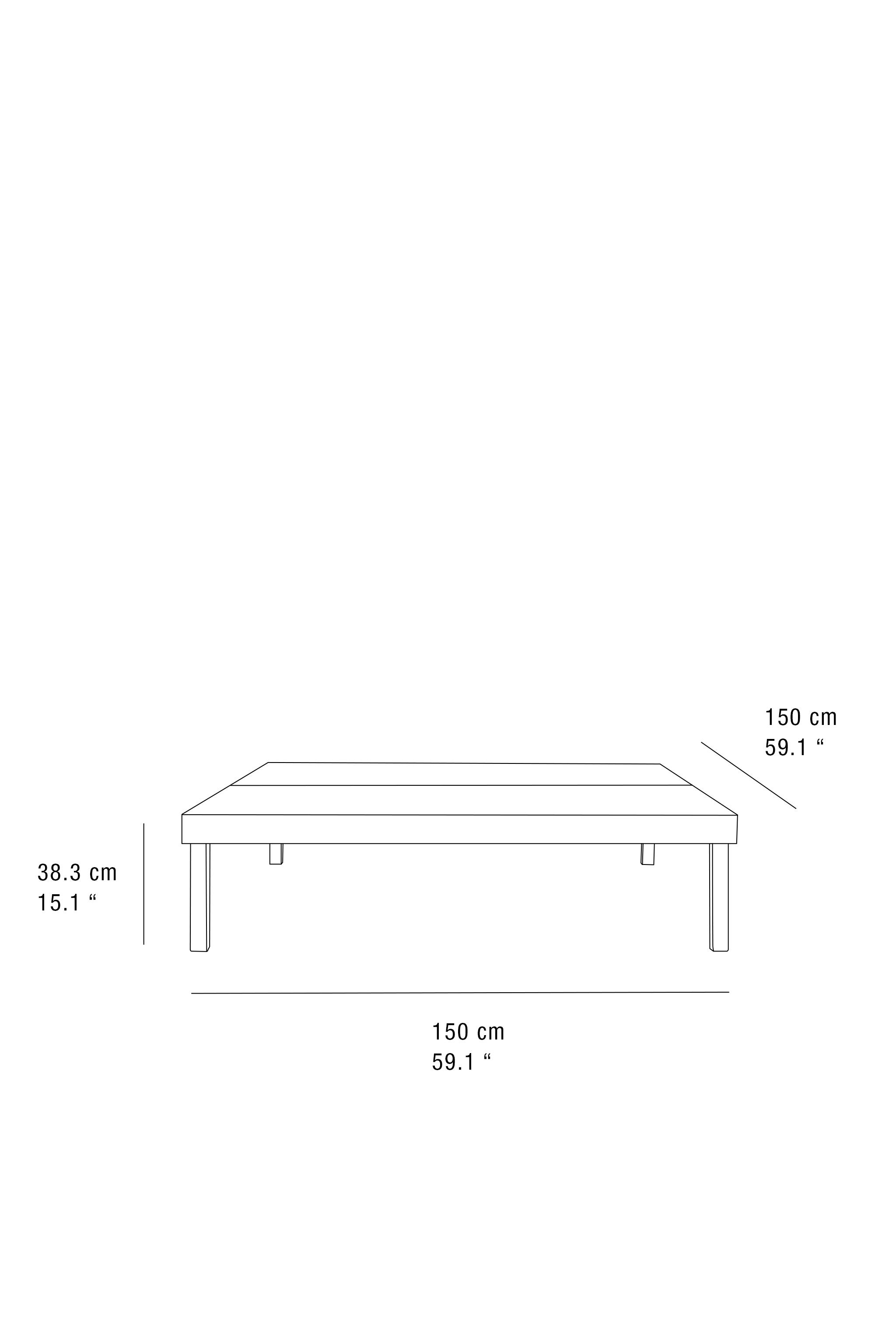 WOOD AND LEATHER COFFEE TABLE