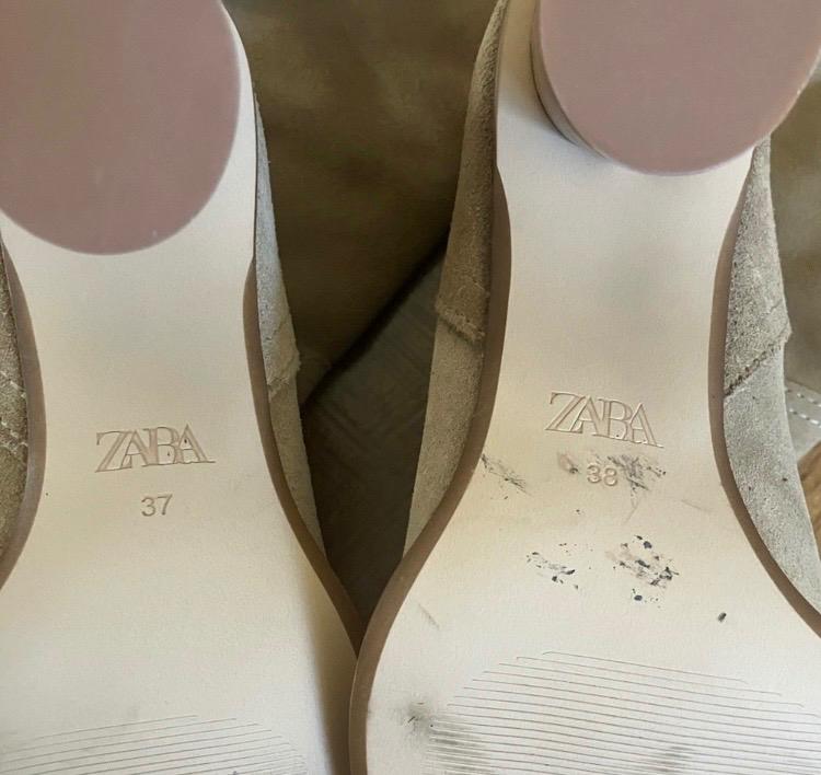 ZARA BEIGE HEELED SUEDE KNEE HIGH BOOTS - Image 4