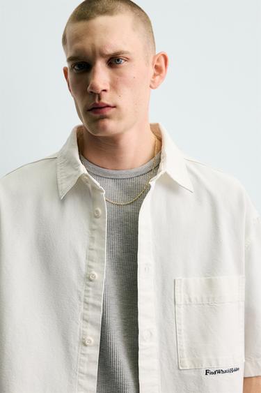 CHEMISE RELAXED FIT IMPRIMÉ GOLF - Blanc de Zara - Image 6