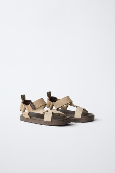 LEATHER TECHNICAL SANDALS - Sand Brown by Zara - Image 1