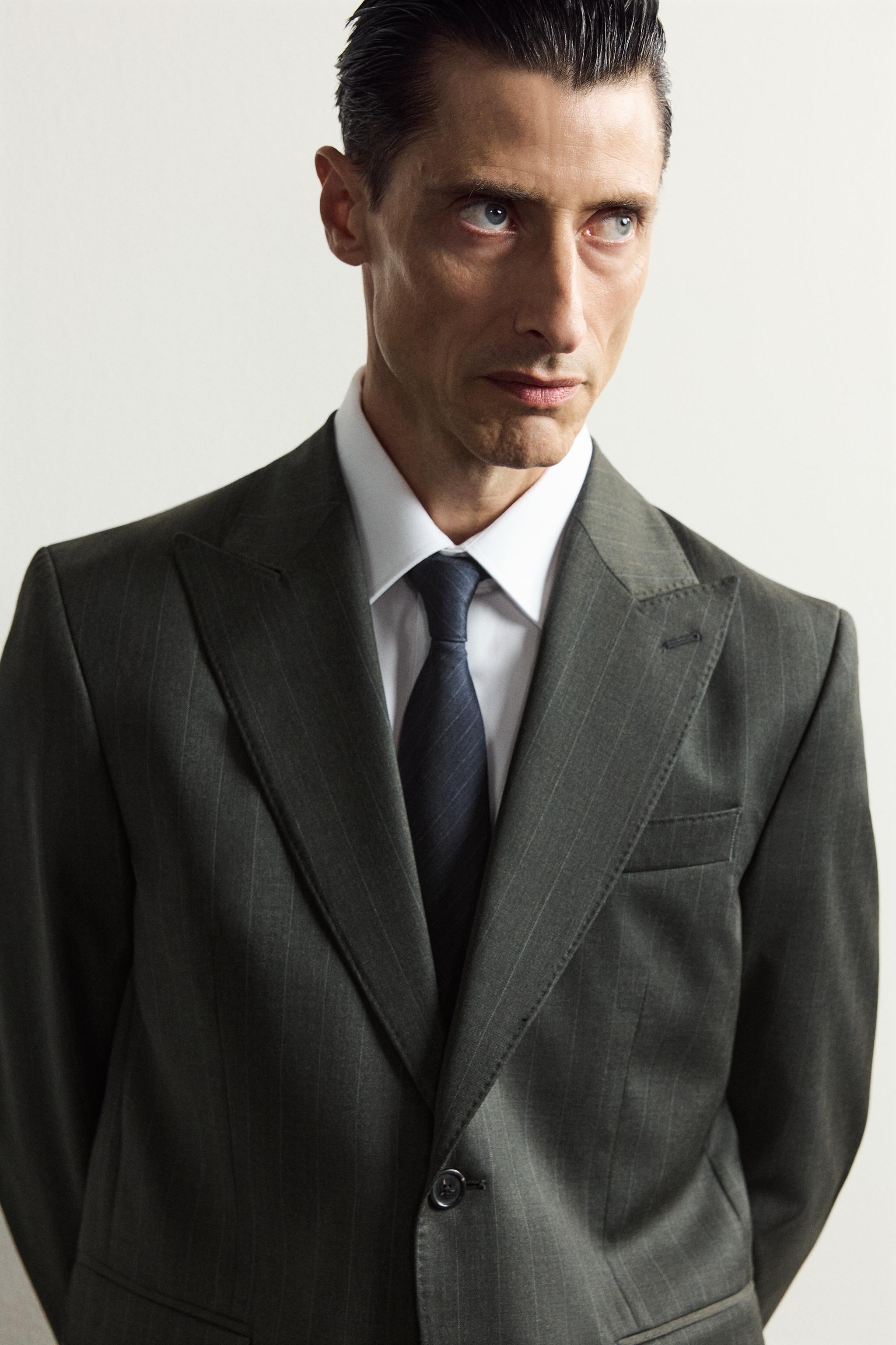 BLAZER COSTUME RAYURES 100% LAINE