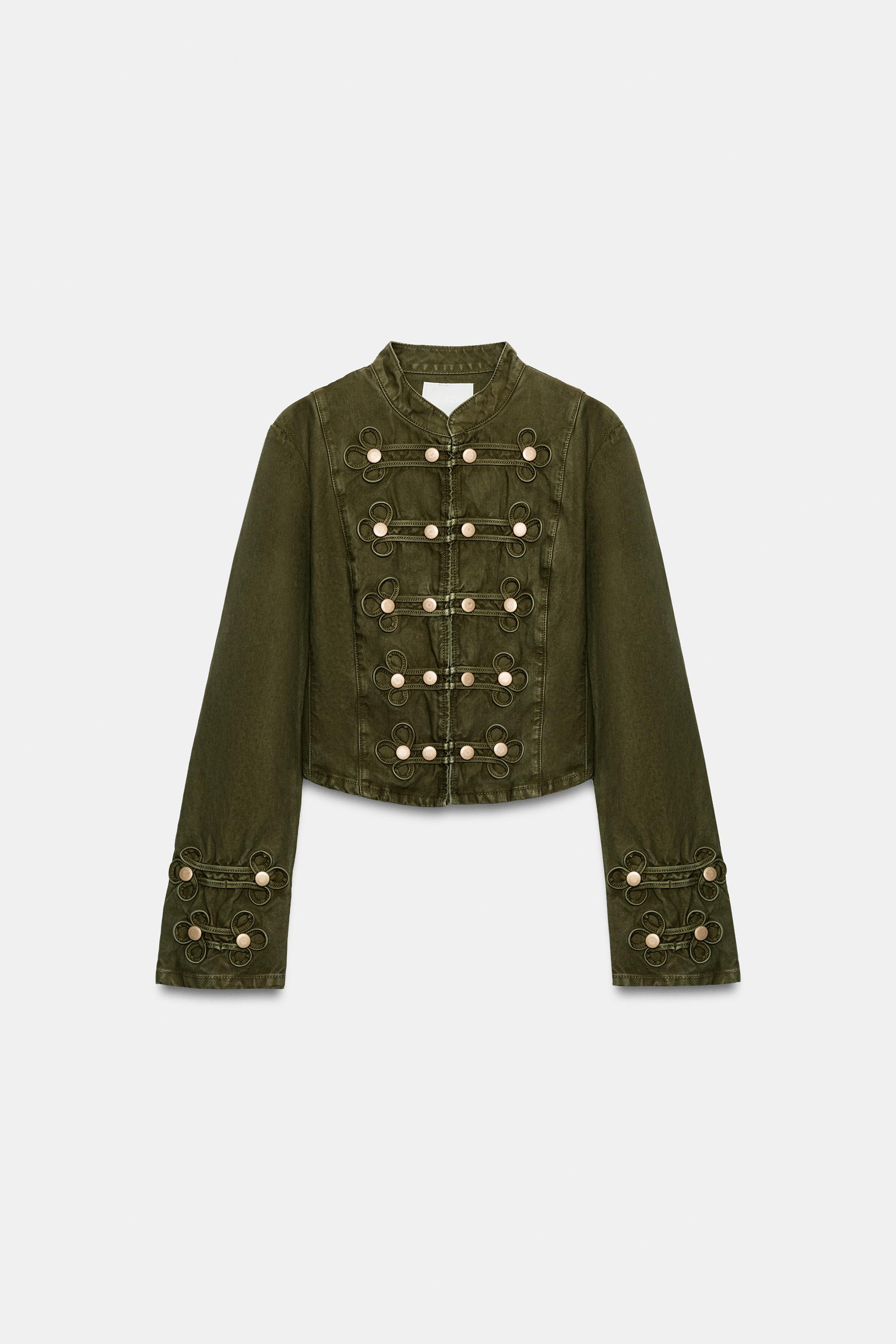 Женские куртки Zara TRF DENIM BUTTON JACKET — фото 6