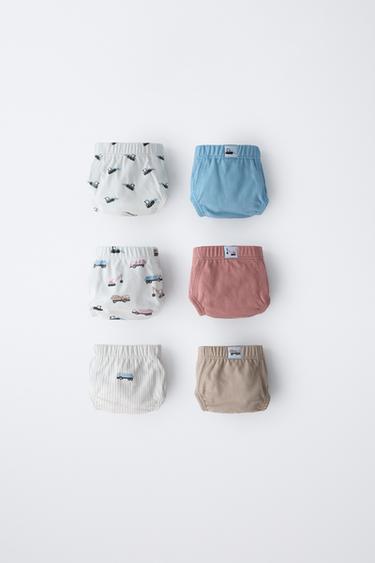 AGES 2-6/ 6-PACK OF CRANE PRINT BRIEFS - White by Zara