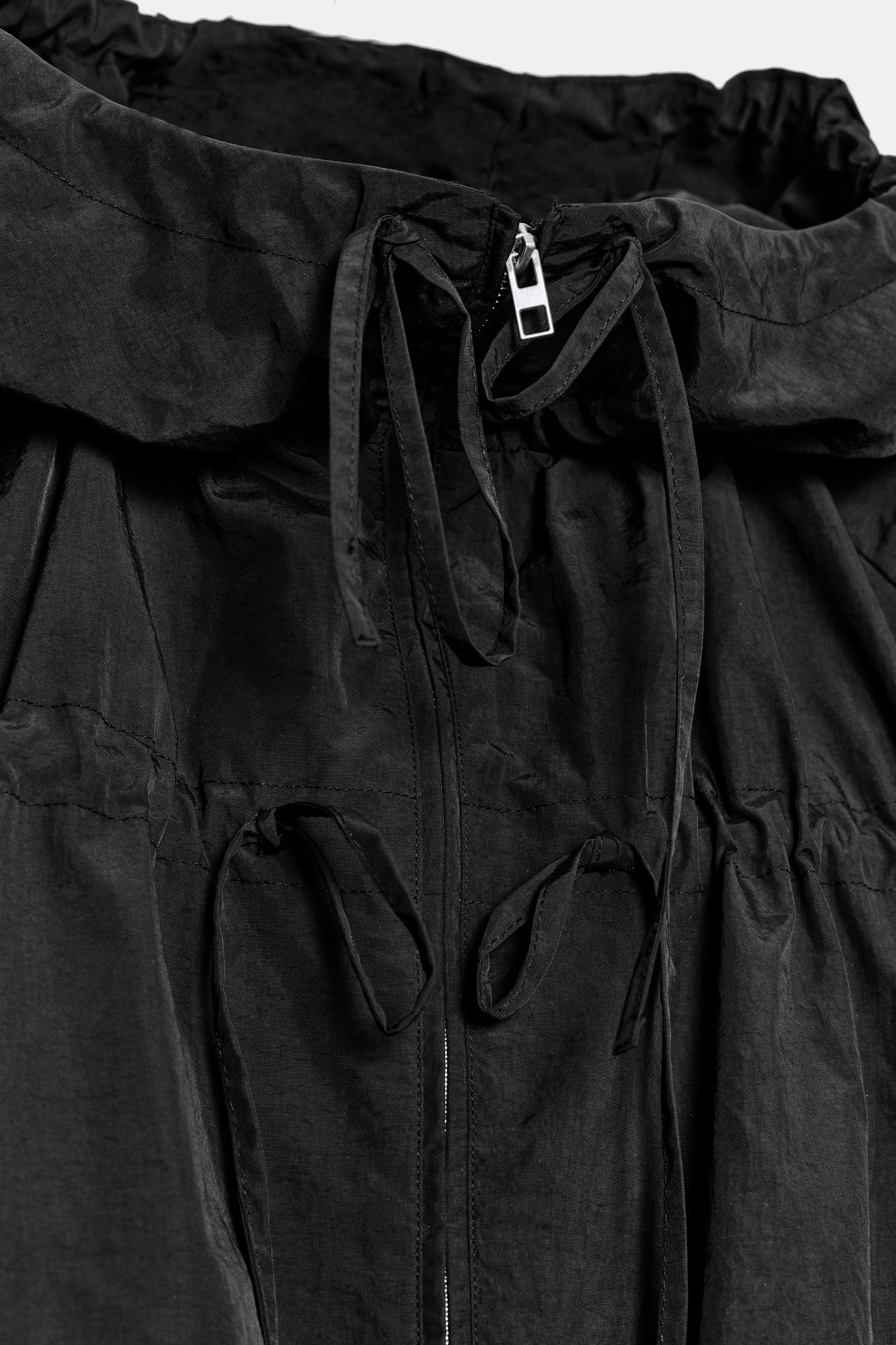 完売品 ZARA ドローストリング入りジャケット Sサイズ新品タグ付き ドローストリング入りジャケット - ブラック | ZARA Japan / 日本