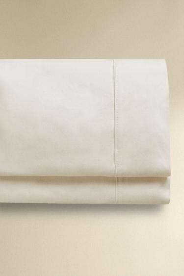 SATEEN FLAT SHEET (500 THREAD COUNT) - Light beige by Zara