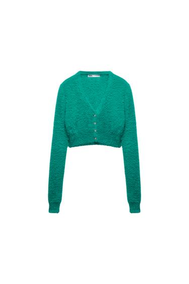 FUZZY KNIT CARDIGAN