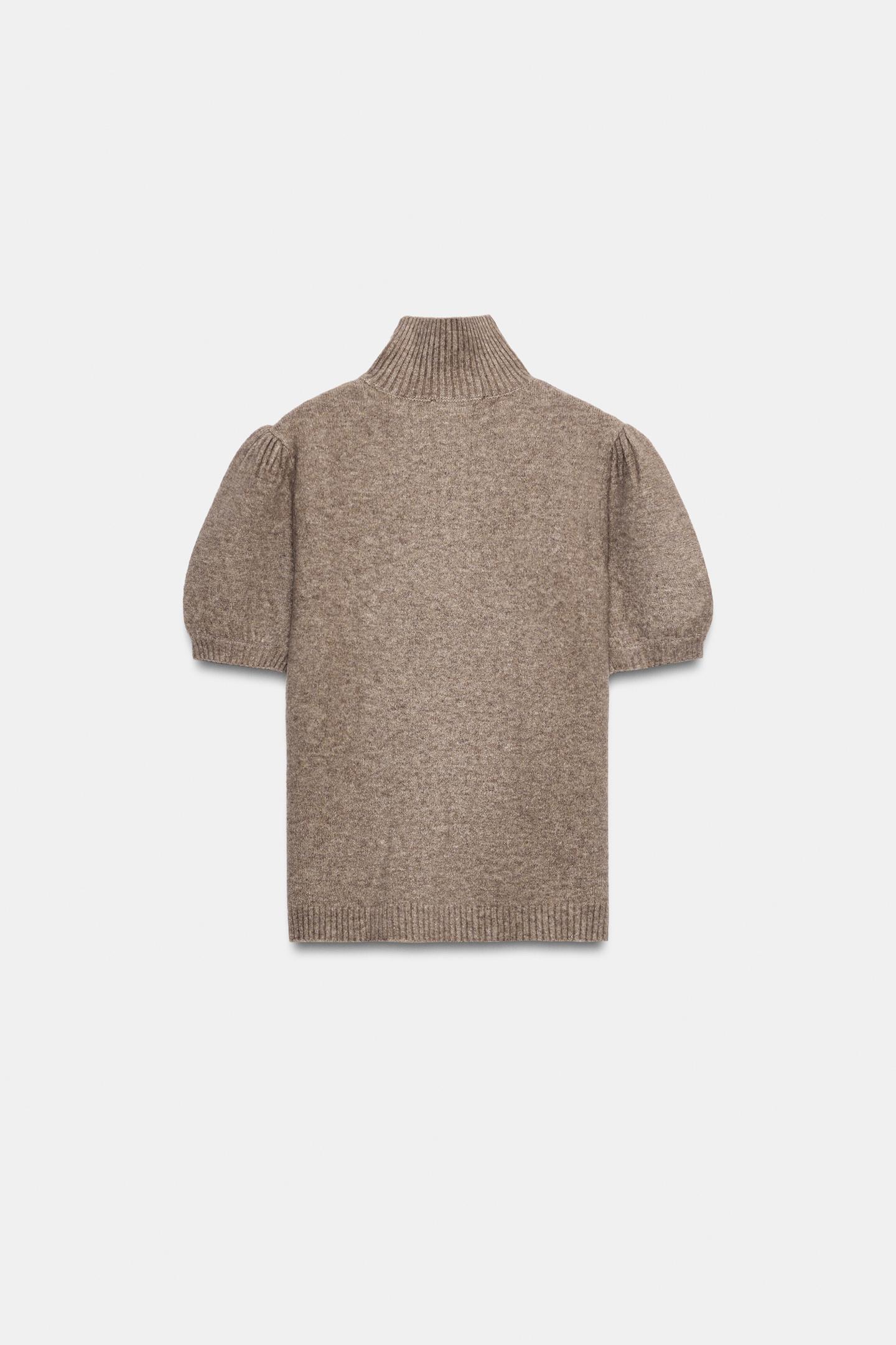 Женский свитер Zara Short Sleeve Knit, цвет: Серо-коричневый коричневый — фото 7