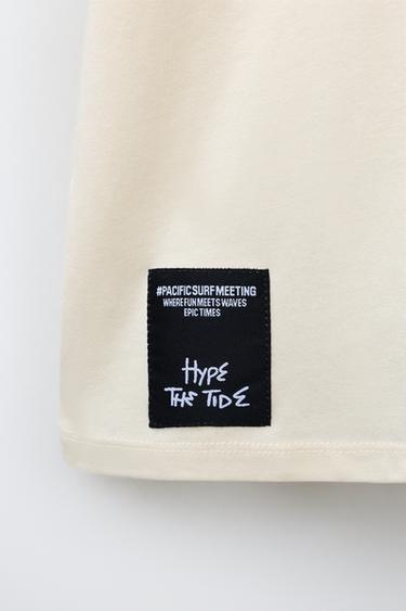 T-SHIRT IMPRIMÉ SURF - Écru de Zara - Image 3