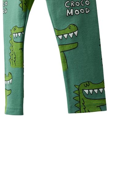CROCODILE PRINT LEGGINGS - Green by Zara