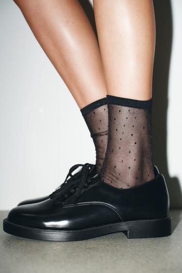 CHAUSSETTES MONTANTES STRASS - Noir de Zara - Image 1