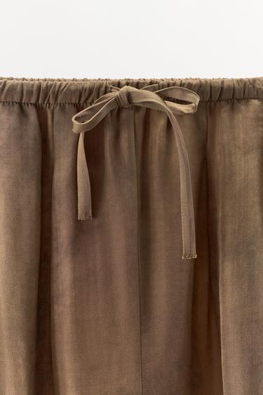 PANTALON IMPRIMÉ VOLUME - Marron de Zara - Image 7