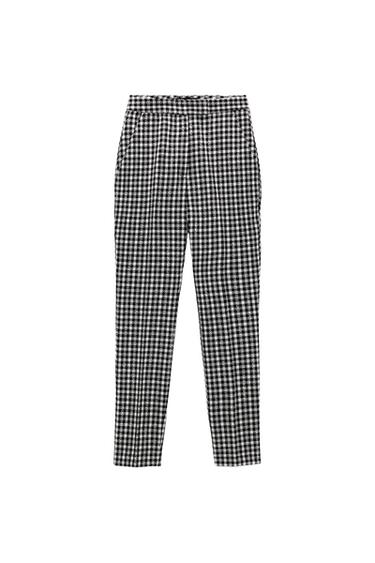 GINGHAM STRAIGHT LEG PANTS