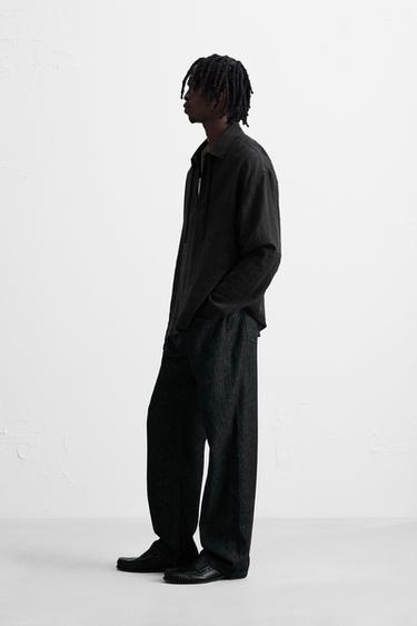 TEXTURED SEMI-SHEER POLO SHIRT - Black by Zara - Image 3
