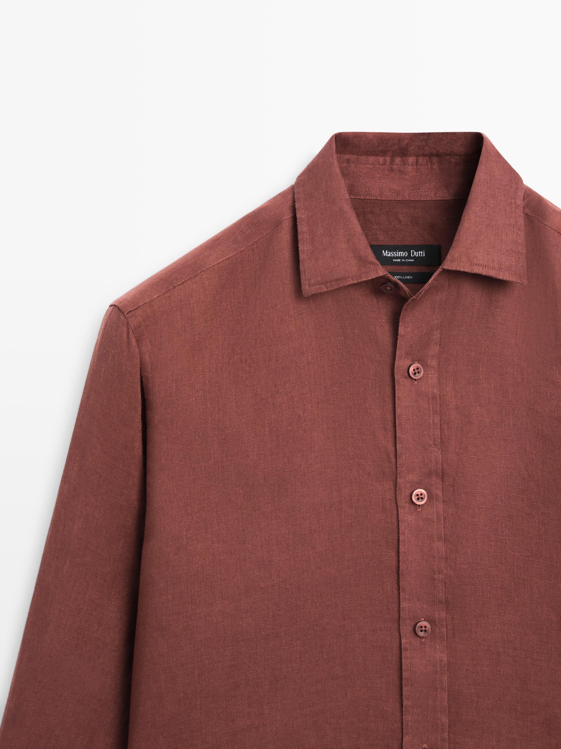 Slim fit 100% linen shirt
