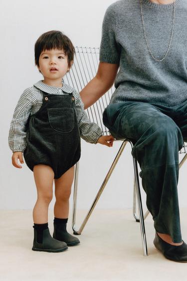 CORDUROY ROMPER - Bottle green by Zara