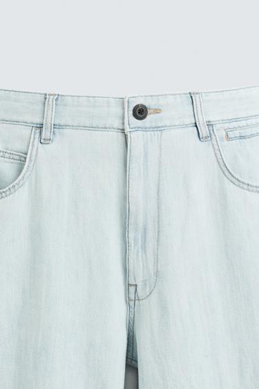 LIGHTWEIGHT LOOSE WIDE-LEG JEANS - Light blue by Zara - Image 7