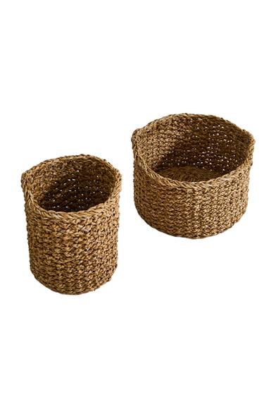 ROUND SEAGRASS BASKET - Light beige by Zara