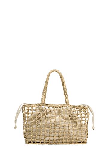 BRAIDED MINI  TOTE BAG - Light beige by Zara
