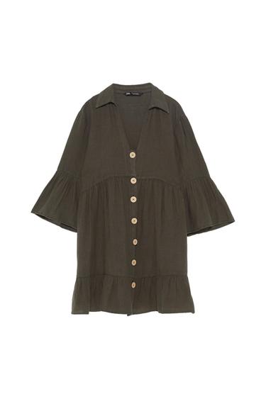 RUFFLED DRESS WITH BUTTONS