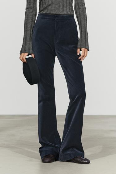 Velvet skinny flare fit pants — 452 2