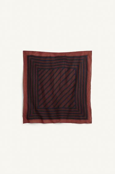 WOOL STRIPED SCARF - Blue by Zara