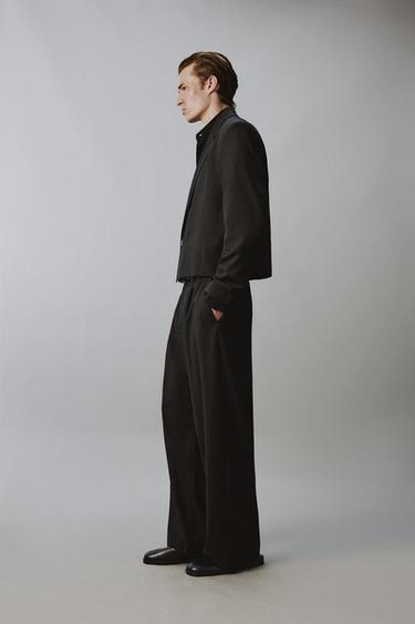 RELAXED FIT SUIT TROUSERS WITH PLEATS - Black by Zara - Image 3