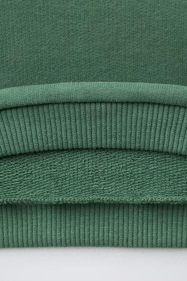 SWEAT IMPRIMÉ TRÈFLE ET INSCRIPTION BRODÉE - Vert de Zara - Image 3