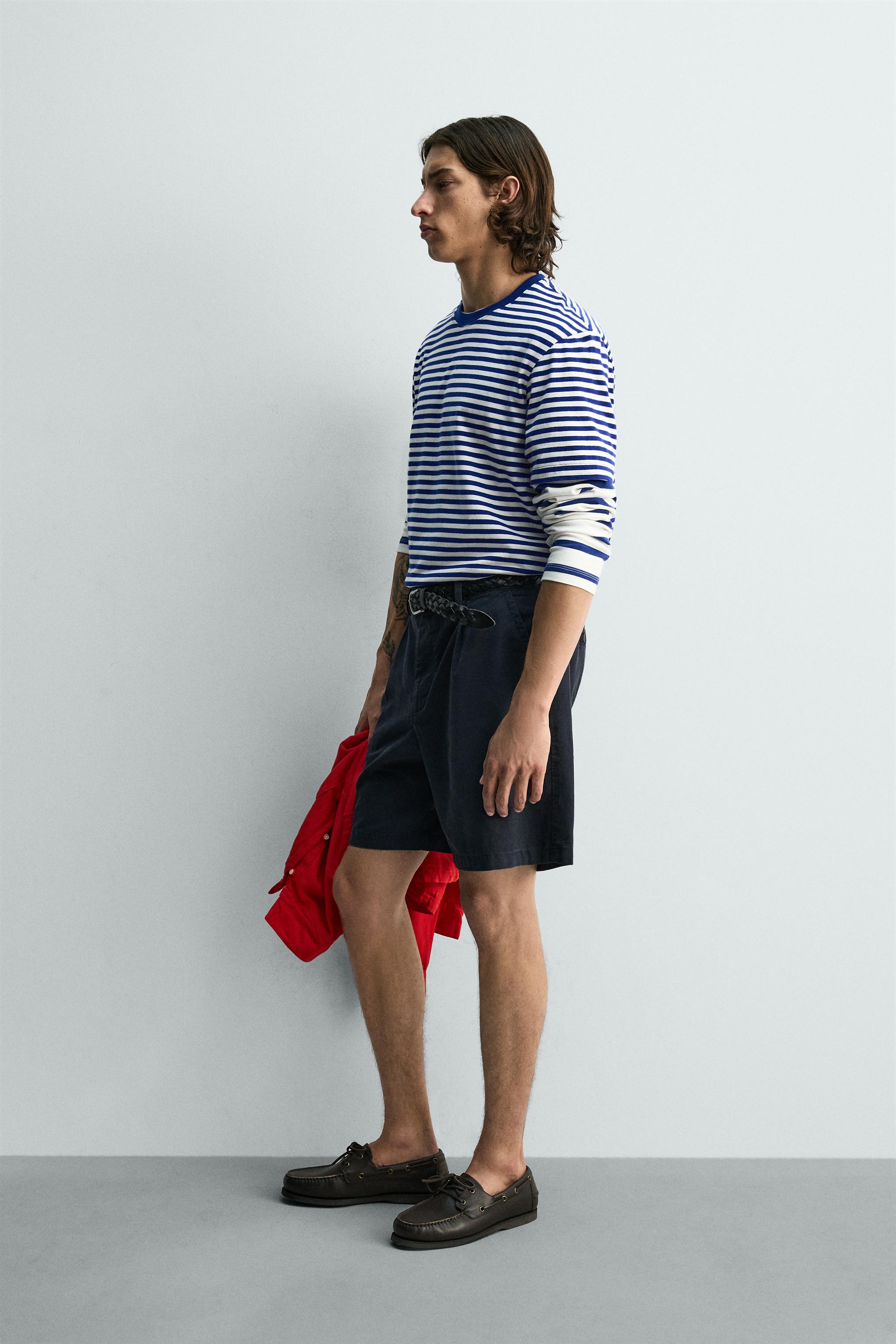 REGULAR FIT STRIPED JACQUARD T-SHIRT