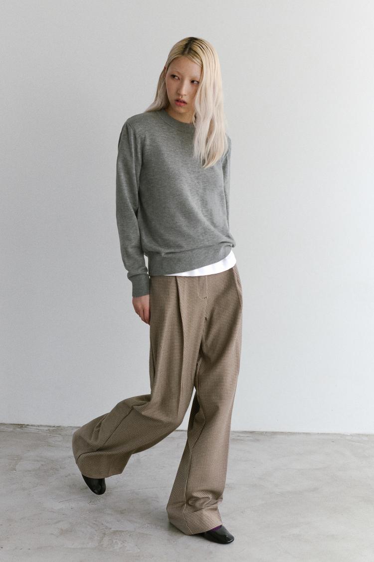 WIDE-LEG DARTED TROUSERS