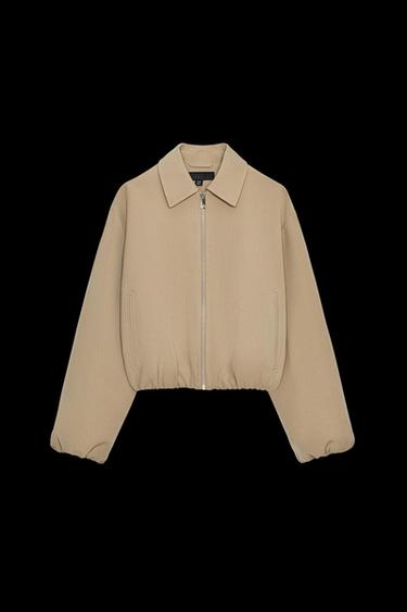 PUFFED ZIP-UP JACKET - camel by Zara