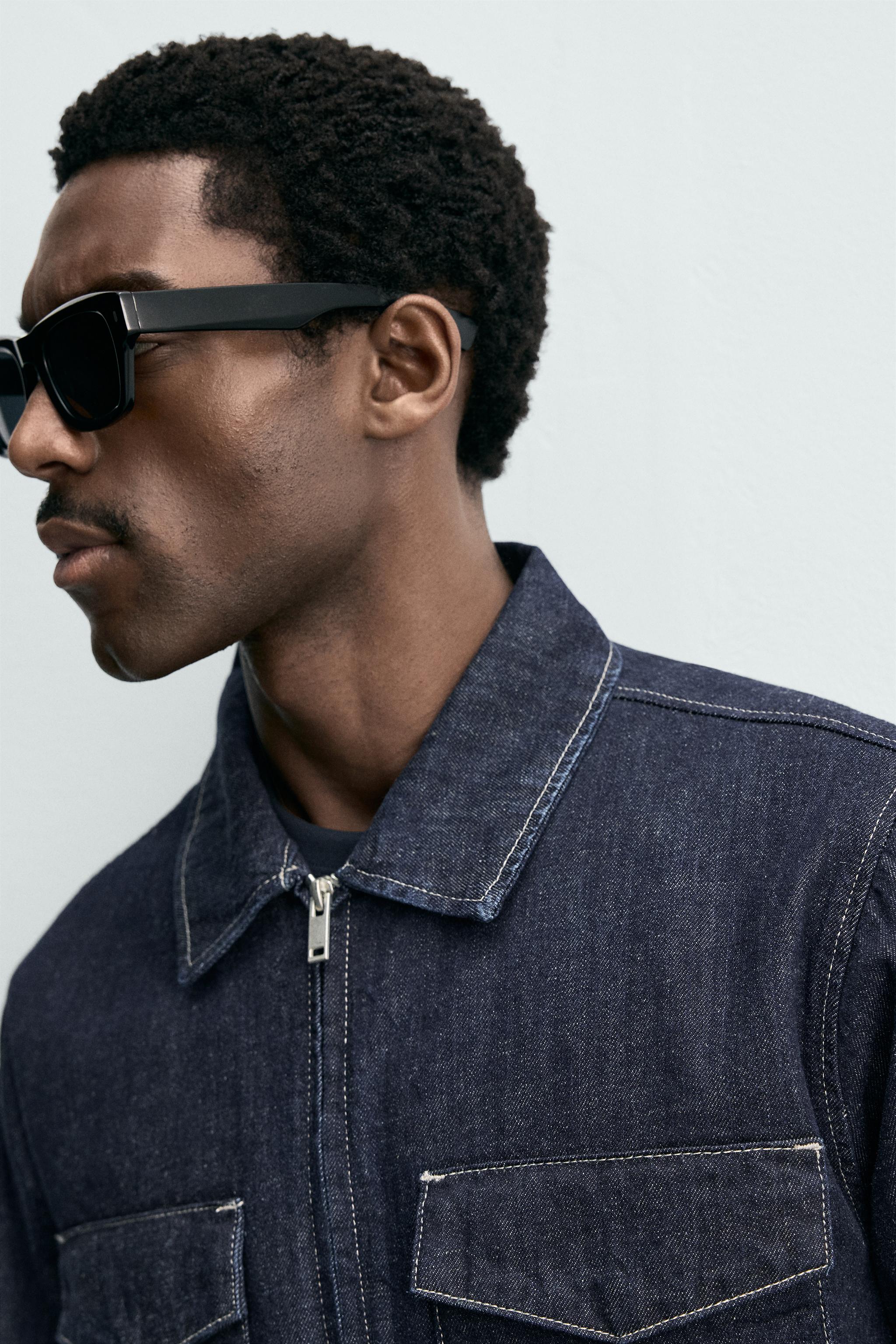 ZIP-UP DENIM OVERSHIRT