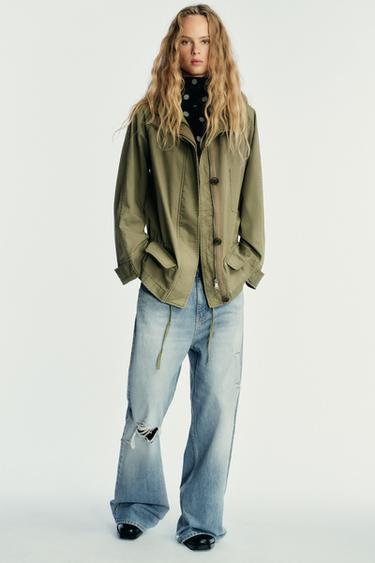 Zara MAKSITASKUTEGA JAKK - Oliiviroheline