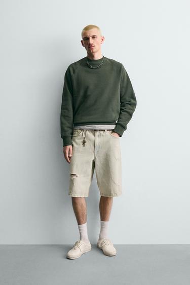 BERMUDA DENIM BAGGY FIT - Azul claro de Zara