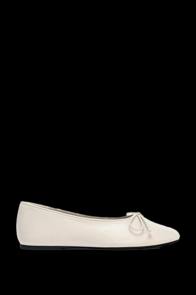 SOFT LEATHER BALLET FLATS WITH BOW