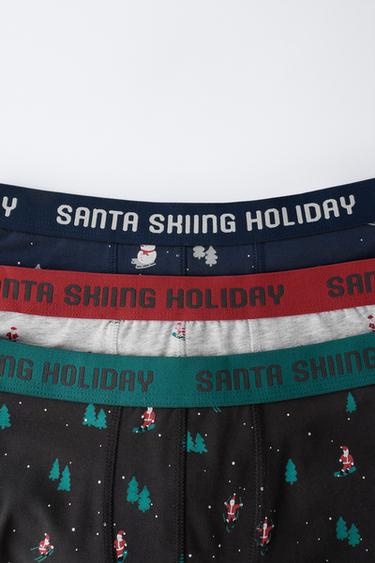 AGES 6-14 / PACK OF THREE SANTA AND SNOWMAN BOXERS - Multicoloured by Zara - Image 1