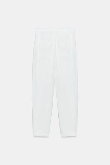 ZW COLLECTION FLOWING DARTED TROUSERS - Oyster-white by Zara - Image 5