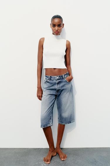 ДЖИНСОВЫЕ ШОРТЫ TRF С НИЗКОЙ ПОСАДКОЙ — СИНИЙ от Zara — изображение 0