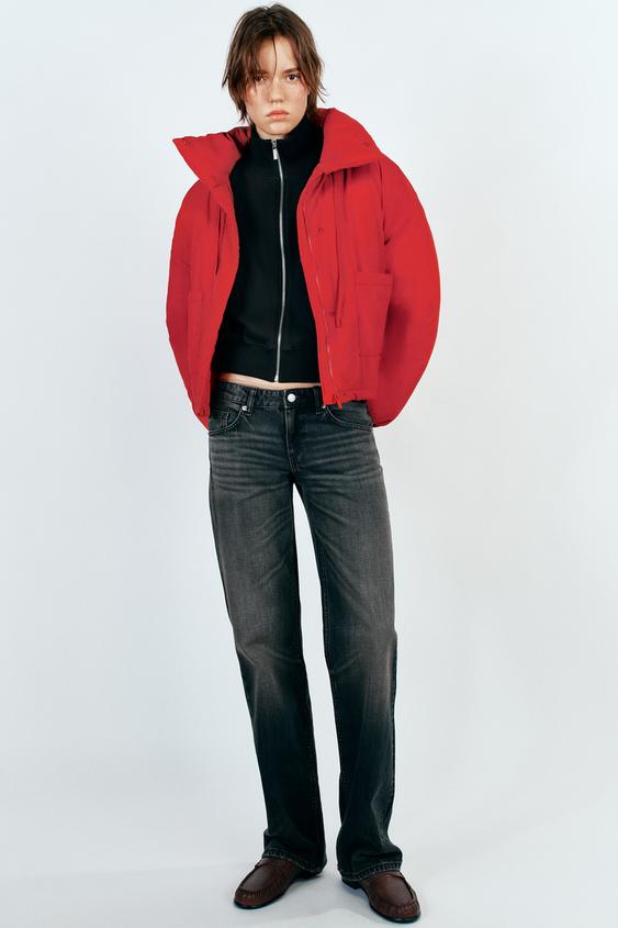 KORTE WATERAFSTOTENDE ANORAK MET ZAKKEN - INTENS ROOD van Zara - Afbeelding 0